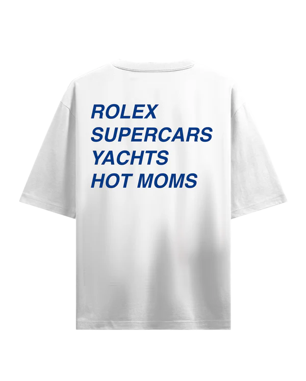 Rolex Supercars Hot Mom's White Oversized T-Shirt