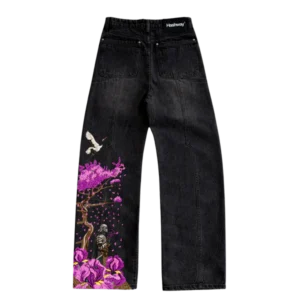 Iron & Petals Embroidered Black Denims - Limited Edition